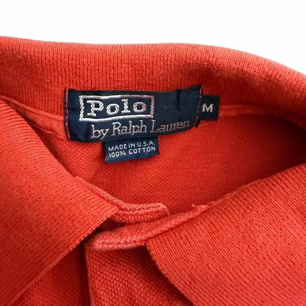 Polo Ralph Lauren Orange Short Sleeve‎ Polo Shirt Men’s Medium Made USA